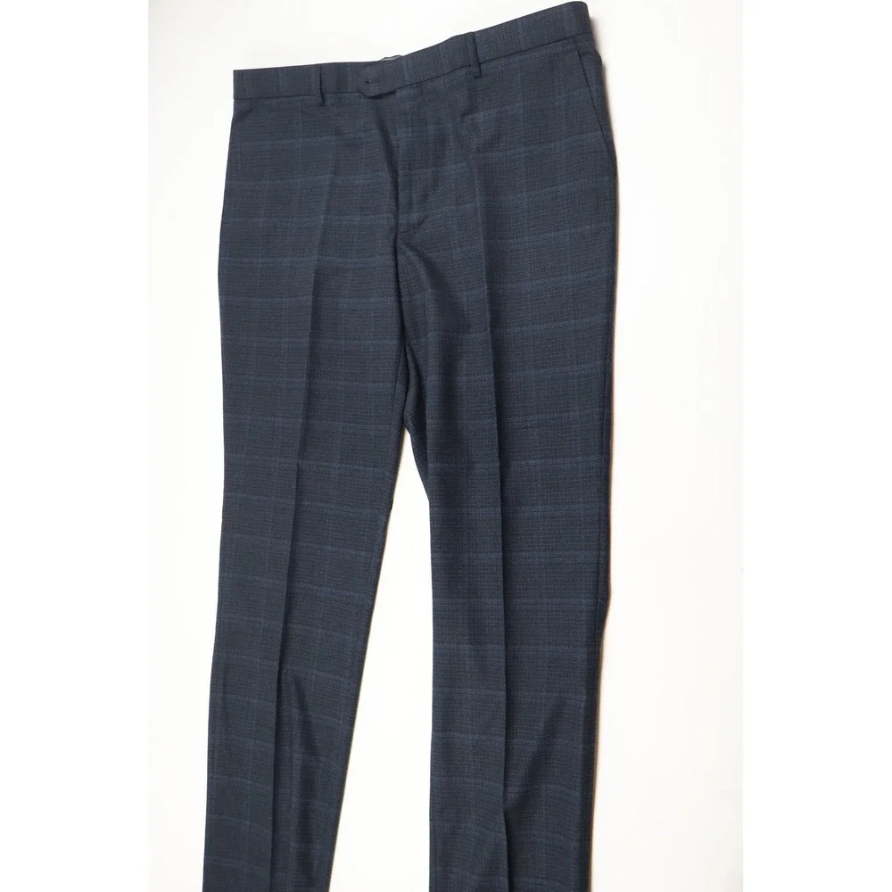 Giorgio Fiorelli Suit Set Navy Plaid 2BT Vent Nopleat 46/40 New